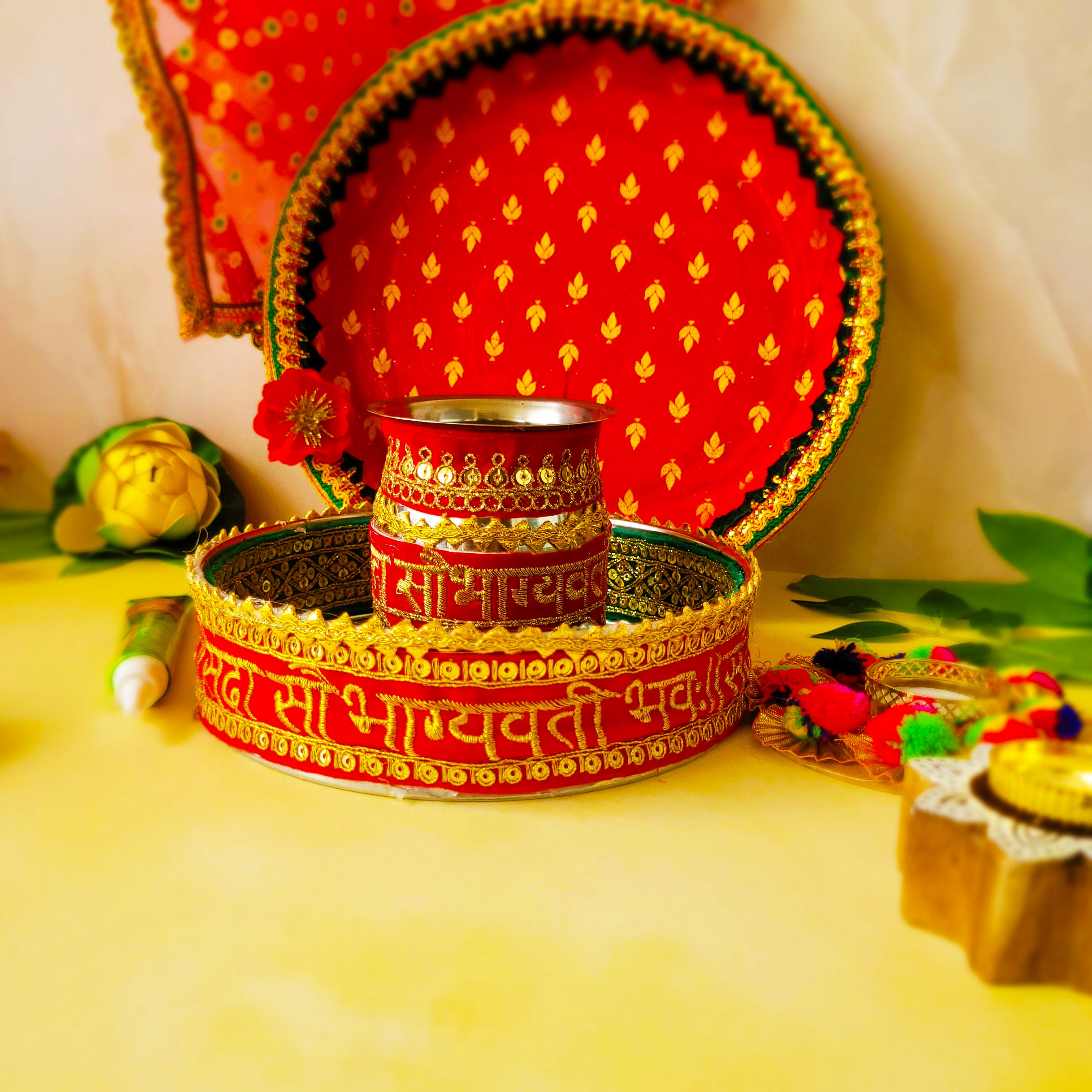 Karwa Chauth Red Set