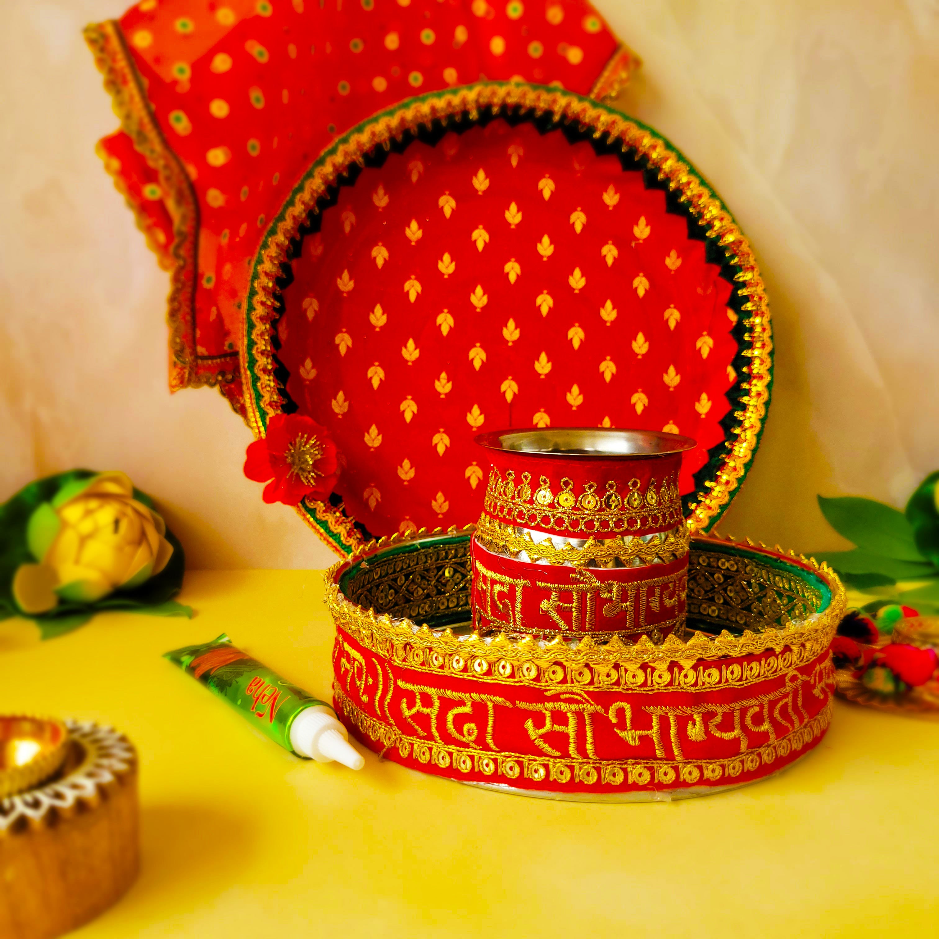 Karwa Chauth Red Set