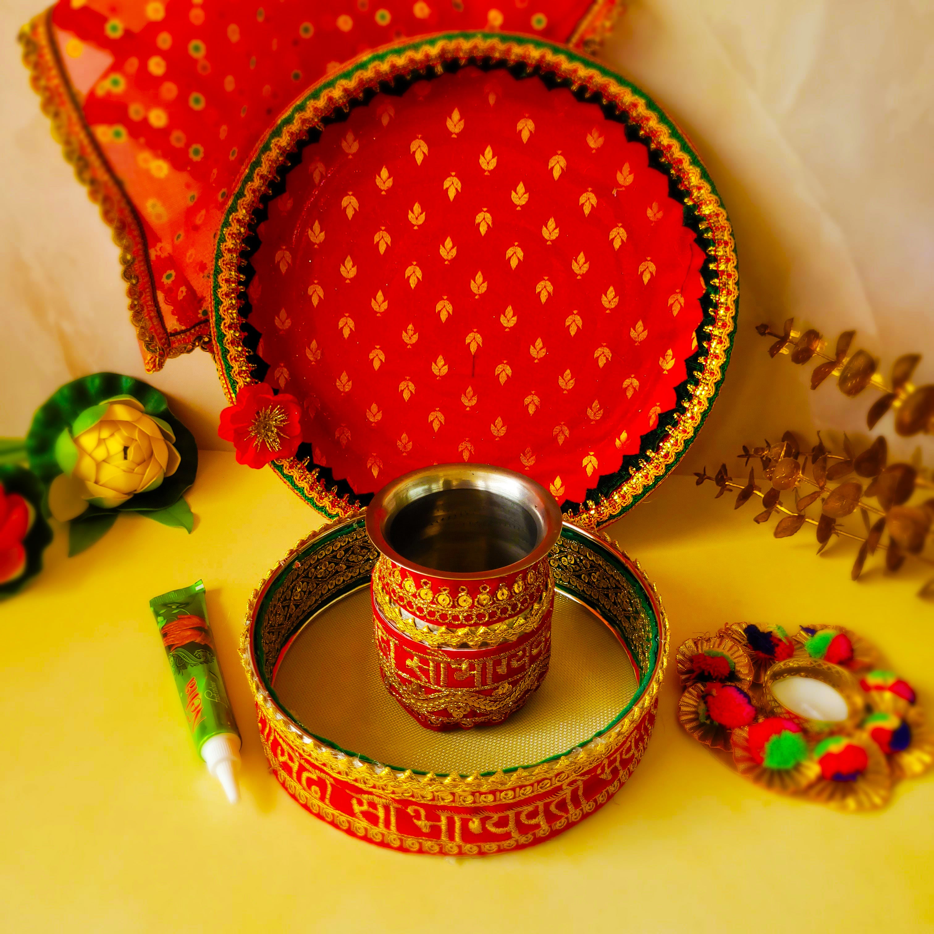 Karwa Chauth Red Set