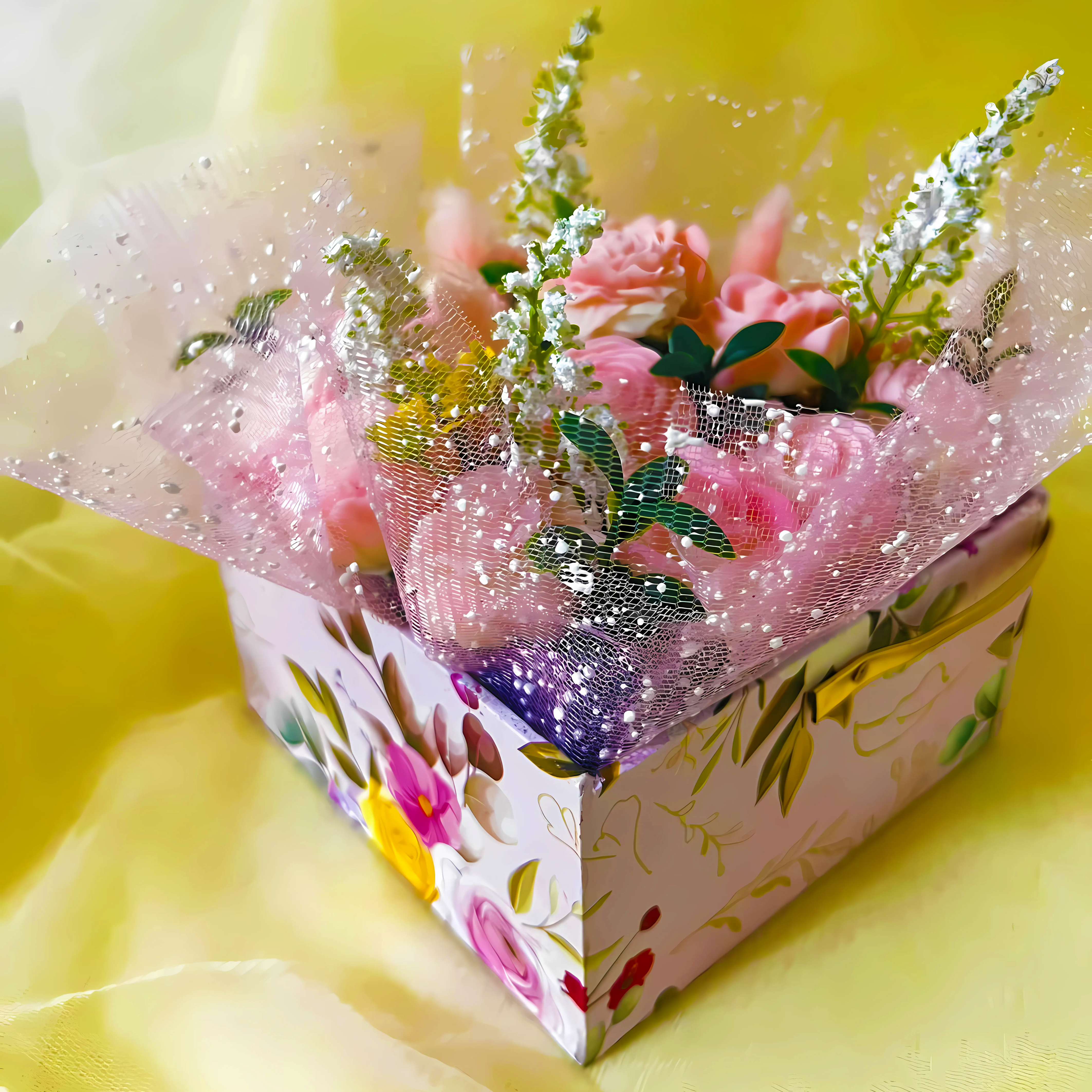 Scented Soy Wax Flower Square Bouquet - SweeDesi