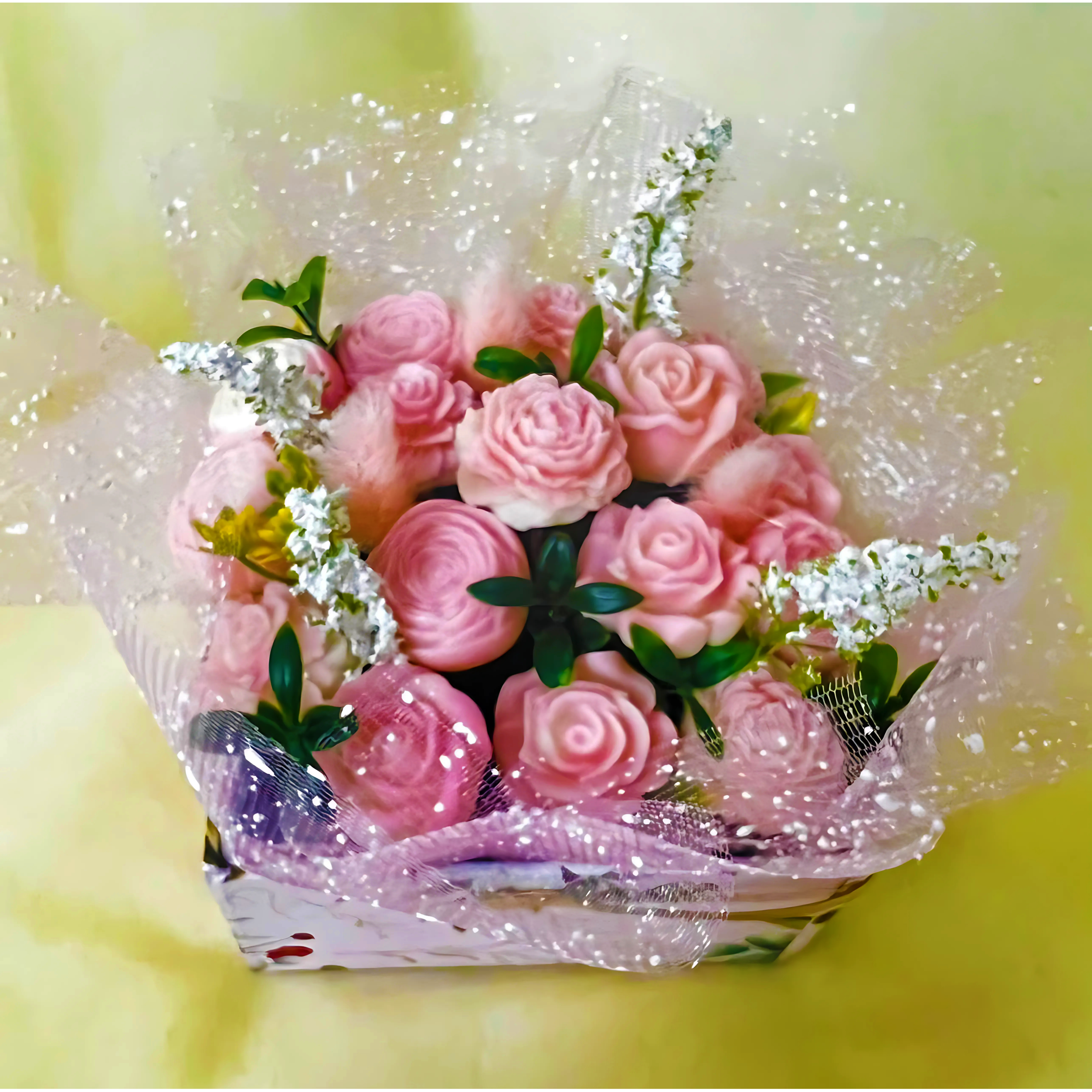 Scented Soy Wax Flower Square Bouquet - SweeDesi